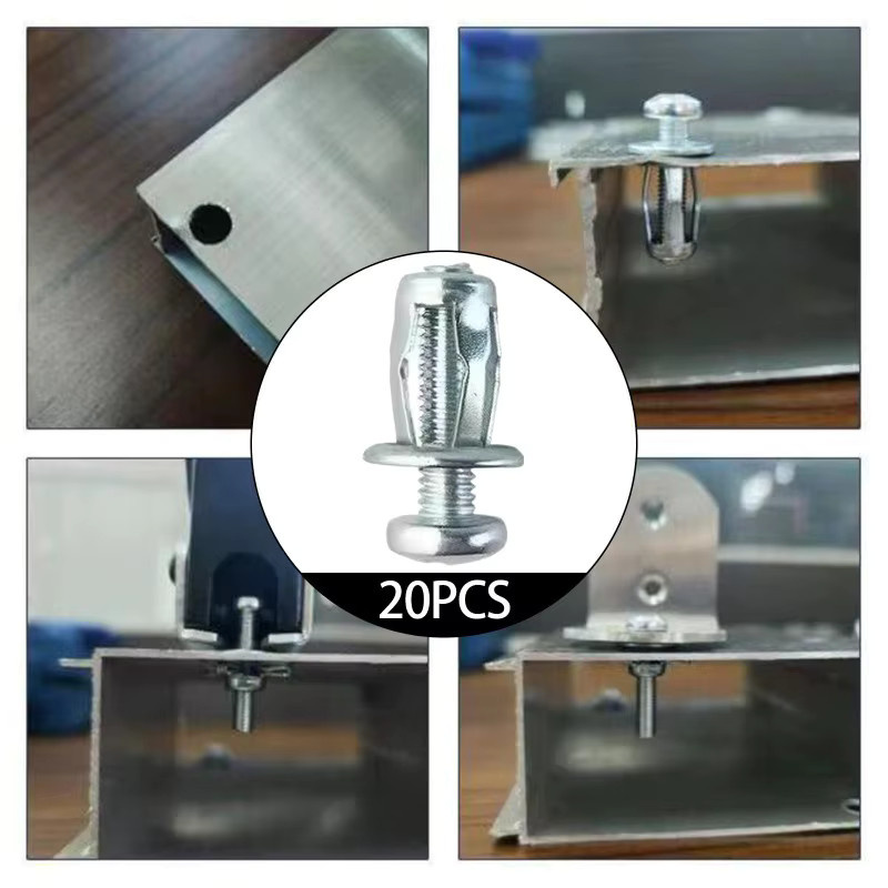 ZENHOSIT Jack Nuts Expansionsstecker Set, 20 Stück Blütenblatt-Anker Schrauben in Silber - Bild 2