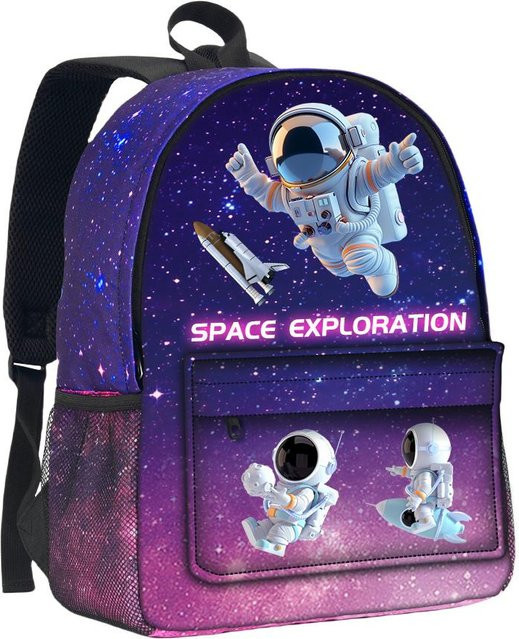 Fancy Style Studio Astronaut Schultaschen-Set für Kinder mit Rucksack, Federmäppchen, Brotdose und Umhängetasche in Mehrfarbig - Bild 1