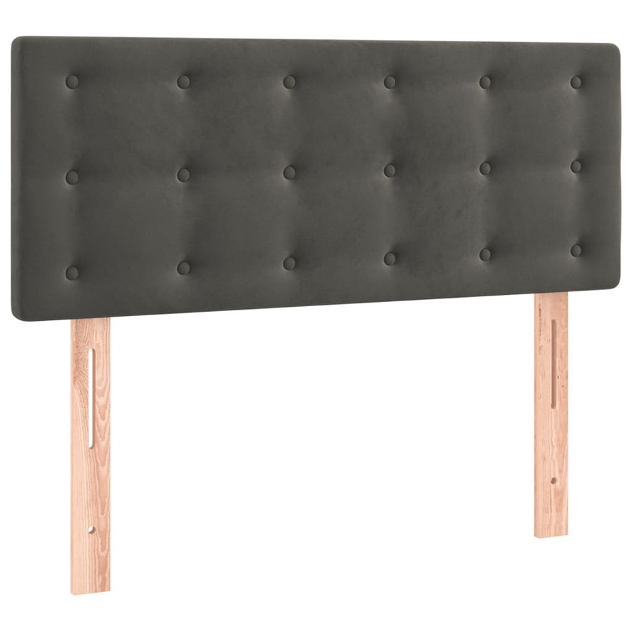 vidaXL Boxspringbett mit Matratze Dunkelgrau Samt B/T/H: 120 x 200 cm - Bild 4
