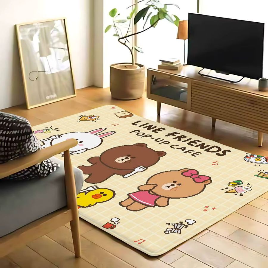 L-Lines Friends B-Brown Bear Saugfähige Bodenmatte in Braun für Badezimmer, Küche und Eingangsbereich - Bild 2