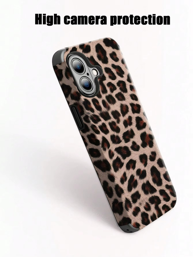 Handyhülle mit Leopardenmuster aus weichem PU-Leder für iPhone 11 bis iPhone 17 in Braun und Multicolour - Bild 3