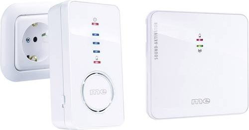 M-e modern-electronics 41156 Funkklingel Komplett-Set beleuchtet und klangaktiv in Blau und Weiß - Bild 1