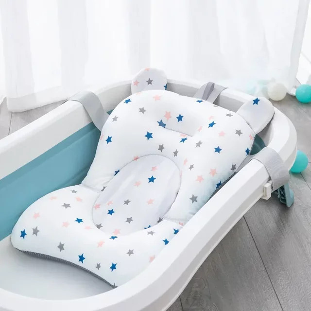 Aufblasbares Baby Badewannen Kissen in Weiß zur Unterstützung für Neugeborene mit Anti-Slip Funktion - Bild 1