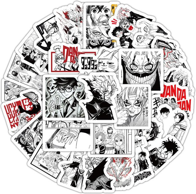 Bandai Dandadan Aufkleber, Schwarz-Weiß, Set / Bundle - Bild 1