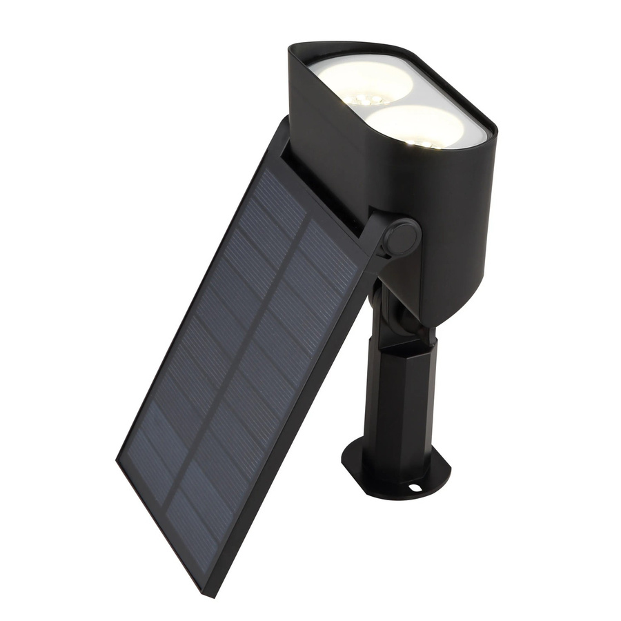 Globo Solarleuchte LED für Garten und Außenbereich aus Kunststoff in Schwarz Matt, Höhe: 28,5 cm - Bild 2