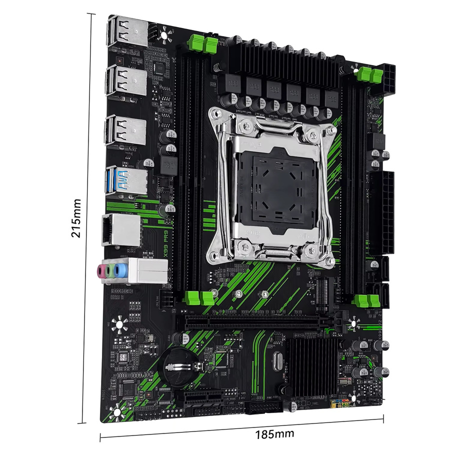 MACHINIST PR9 X99 Motherboard mit TPM2.0 Modul, unterstützt Intel Xeon E5 2680 V3 CPU, DDR4 RAM Dual-Channel und USB 3.0, Schwarz - Bild 4