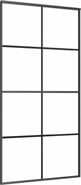 vidaXL Schiebetür Schwarz aus ESG-Glas und Aluminium, B/H: 102,5 x 205 cm - Bild 1