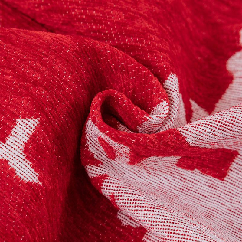 Yiran Furniture Chenille Sofa Überwurf in Rot für Weihnachten und Winter, B/T: 180 x 130 cm - Bild 3