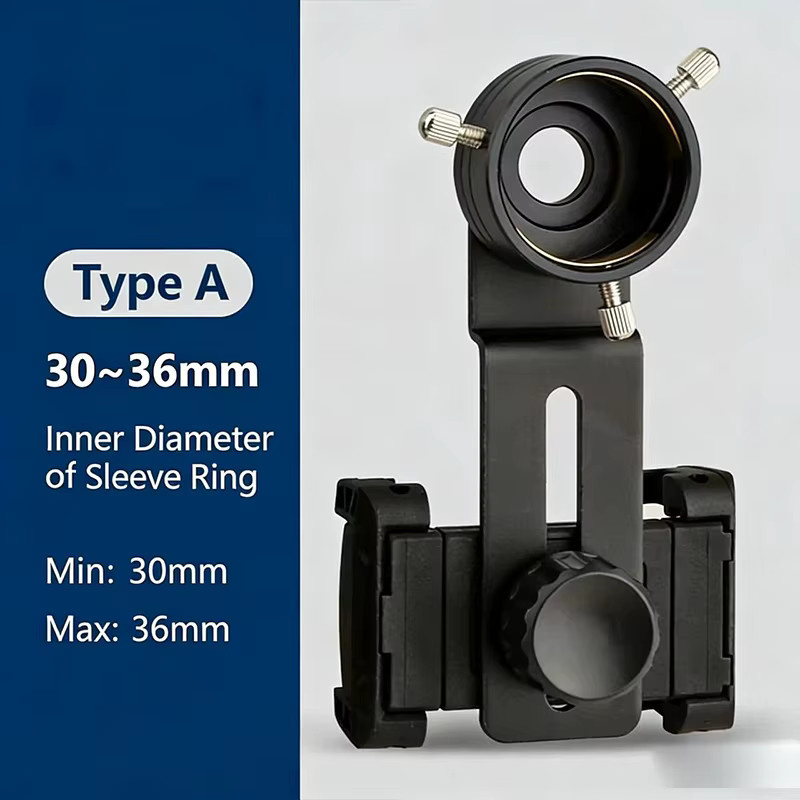 Imsky Universal Smartphone Handy-Adapterhalterung aus Metall für Teleskop und Mikroskop, Schwarz, 30-57mm - Bild 2