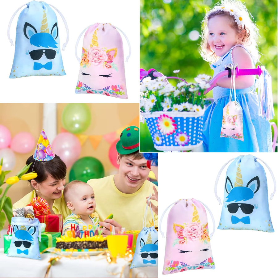 VIKAMA 10 Stück Schmetterlings-Geschenktüten mit Kordelzug in Mehrfarbig für Kinderpartys und Schulpreise - Bild 1