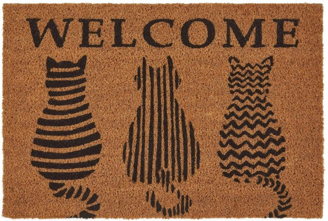 Mömax Fußmatte Welcome Cats in Braun mit Katzen-Motiv, rutschfest und schmutzabweisend, B/B: 40 x 60 cm - Bild 1