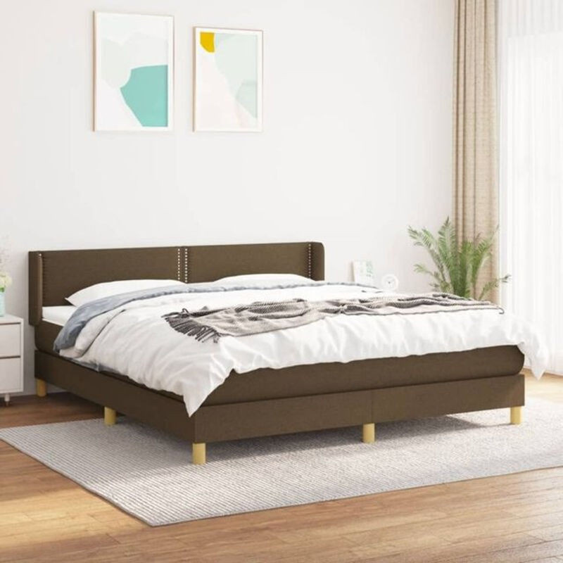 Vidaxl Boxspringbett mit Matratze in Braun aus Stoff und Holzwerkstoff B/T/H: 180 x 200 x 78 cm - Bild 1