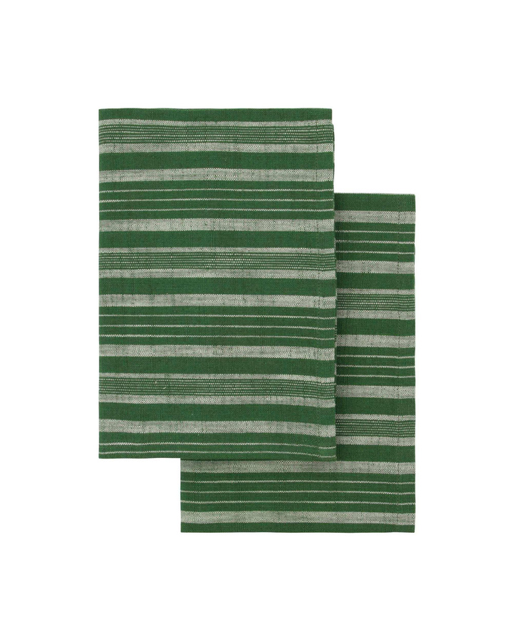 Meraki Geschirrtuch Set aus 2 Stück, Grün, Baumwolle, gestreift, Breite: 50 cm, Höhe: 70 cm - Bild 1