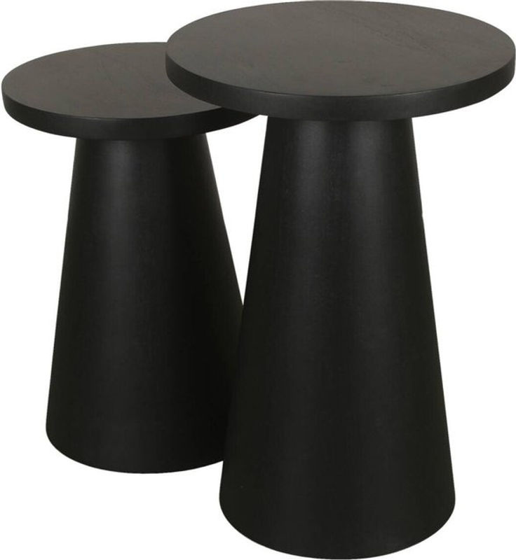 byLIVING Beistelltisch CONE 2er-Set aus Akazienholz, schwarz lackiert, H: 60 cm, B: 35 cm, T: 35 cm - Bild 2