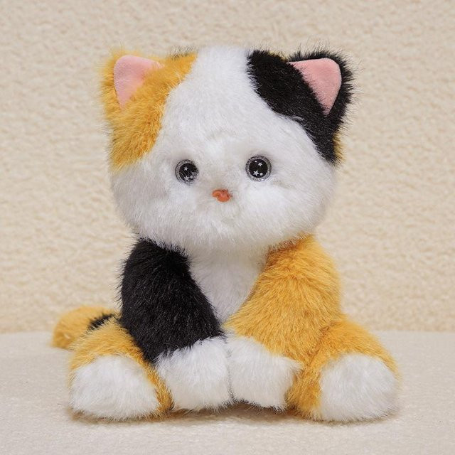 Yiran toy Süße Katze Plüschtier, Siamkatze, 24cm, Orange Schwarz Weiß - Bild 1