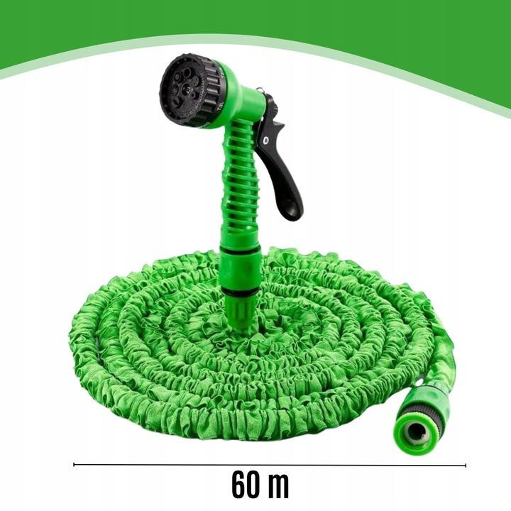 Flexibler Gartenschlauch 60 m mit Anschlüssen und Spritzpistole aus Kunststoff - Bild 5