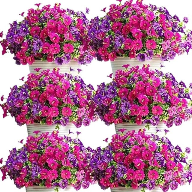 Künstliche Morning Glory Blumenrebe in Lila und Multicolour für Garten, Hochzeit und Dekoration - Bild 1