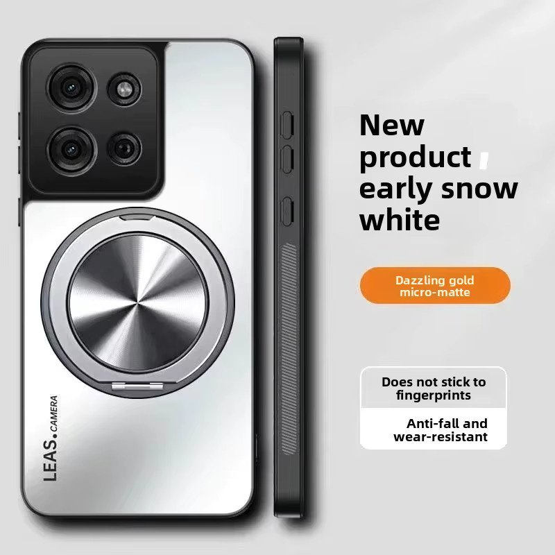 Motorola Magnetische Handyhülle mit 360 Grad drehbarer Halterung in Schwarz für MOTO G57 G67 Power G86 G66Y/66J Edge70 60S Pro Fusion Stylus Matte Schutzhülle - Bild 2