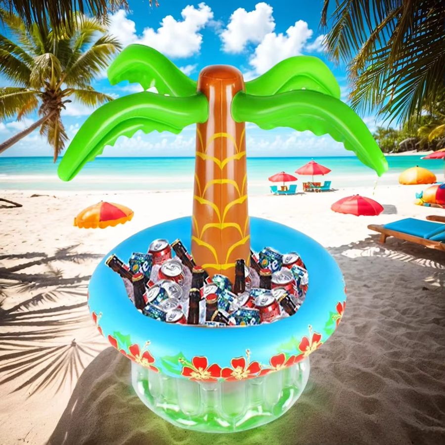 APWIKOGER Aufblasbarer Palmen Eis Eimer Bär Getränkekühler für Hawaiianische Strand- und Poolpartys - Bild 2