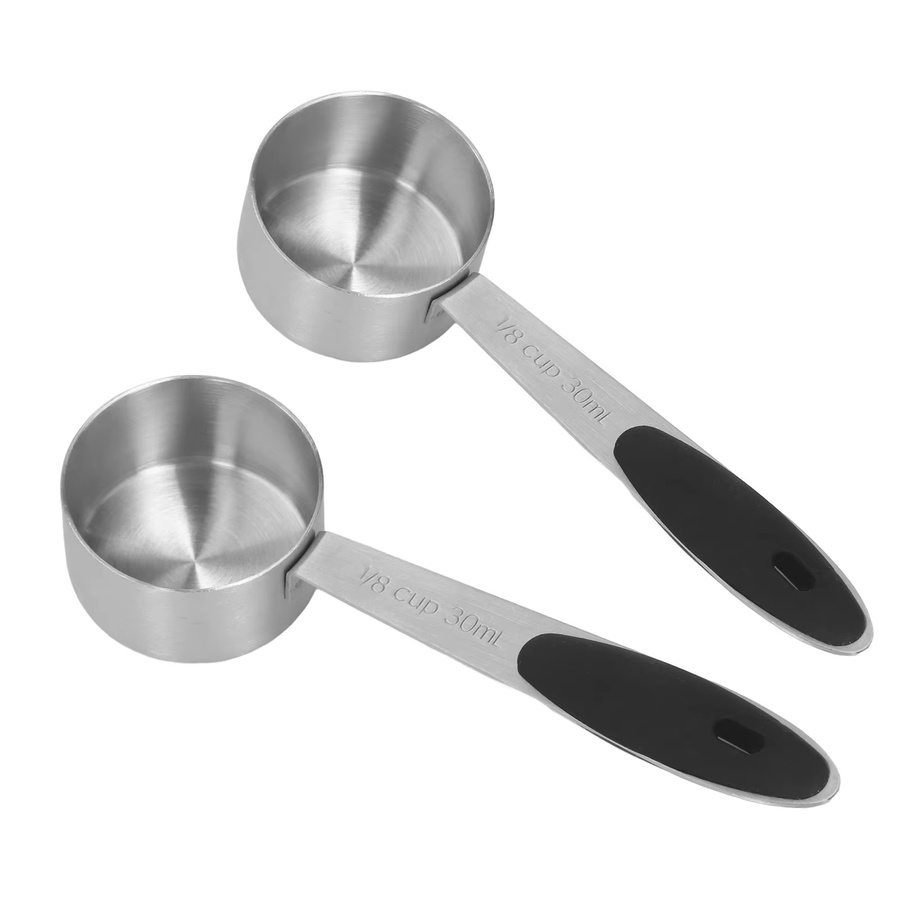 TOPINCN Messlöffel Set aus Edelstahl in Silber, 2er-Pack, 30 ml für Kaffee, Tee und Pulver - Bild 3