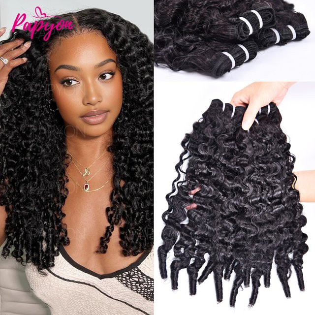 PAPYON Haar Extensions, Burmesische Lockige Haar Bundles, Menschenhaar - Bild 1