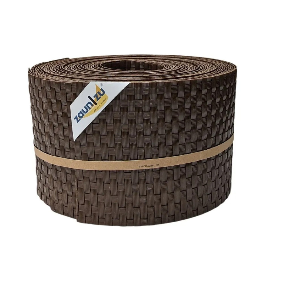 zaun zu Sichtschutzstreifen Rattan für Doppelstabmatten UV-beständig Braun 10 x 2,55 m - Bild 2