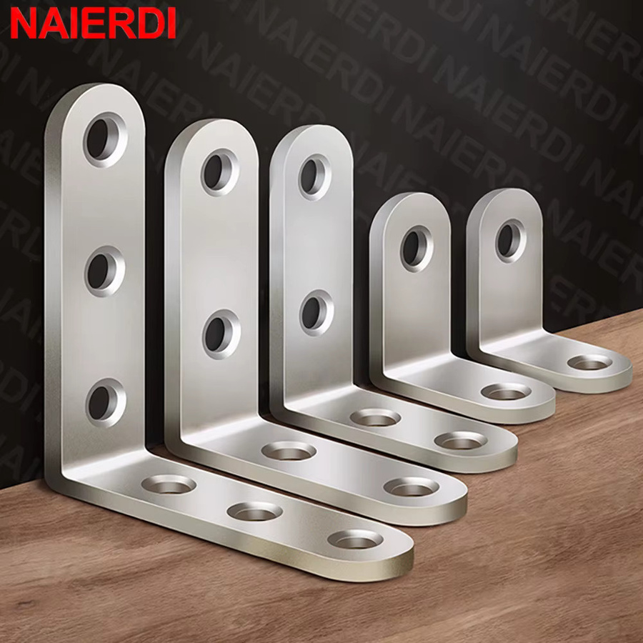 NAIERDI 10er-Pack Eckstreben aus Edelstahl, 90-Grad-Winkel L-Halterung für Holzregale, Stühle und Tische - Bild 2