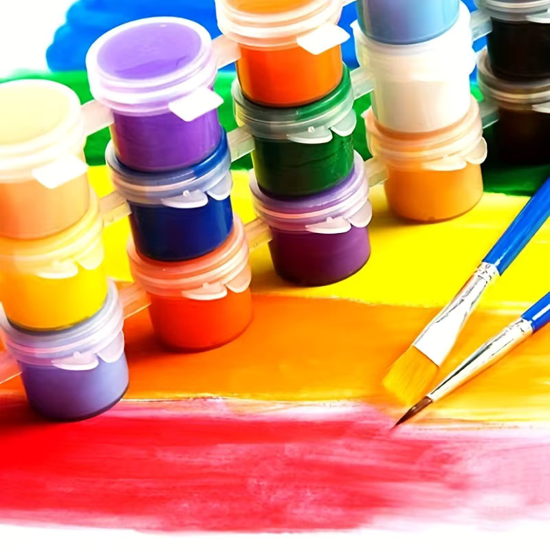 Set mit 12 Acrylfarben und Pinseln in Mehrfarbig für deine DIY-Kunstprojekte - Bild 3