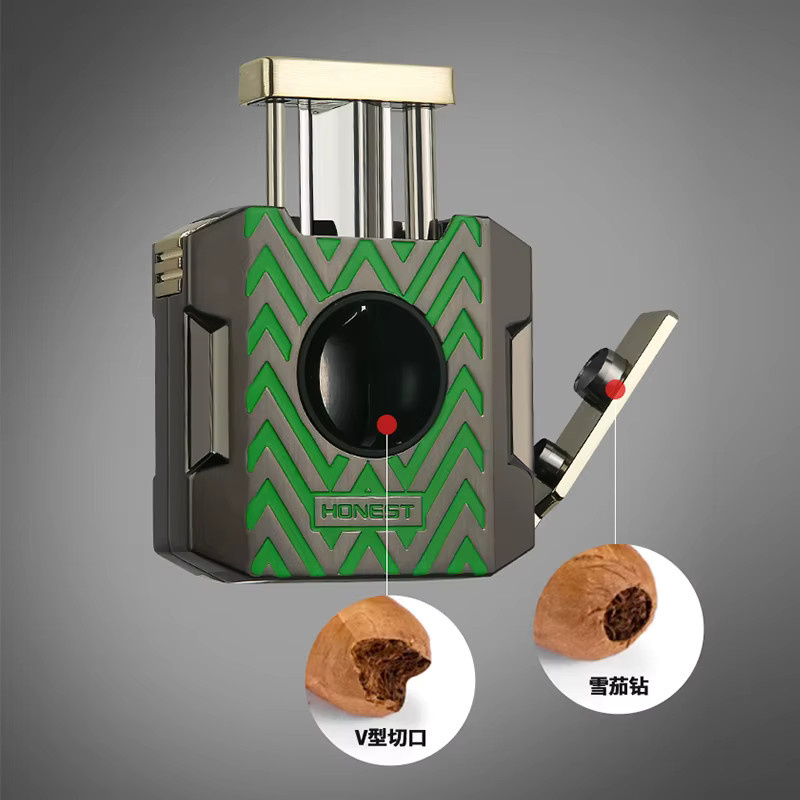 EHRLICHER Vier-in-Eins Multifunktions-Zigarrenschneider aus Metall mit V-Messer, Flachmesser, Bohrer und Nadelhalter - Bild 2