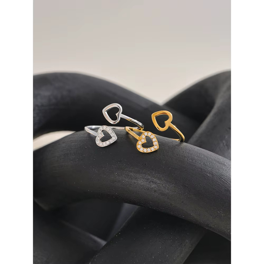 Yhpup Ring Edelstahl, Gold, Herz, Damen - Bild 2