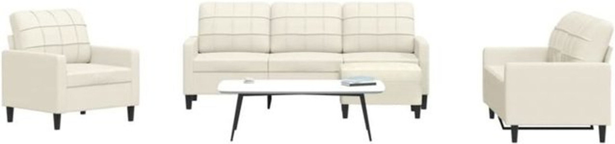 4-tlg. moderne Sofagarnitur mit Kissen in Beige aus Samt von vidaxl - Bild 1