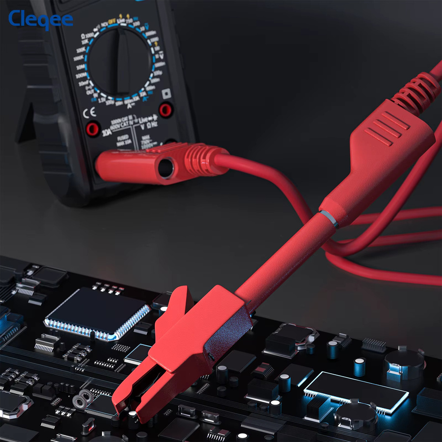 Cleqee Multimeter-Testkit mit 4-mm-Bananensteckern, Krokodilklemmen und Testkabelsonden für elektrische Prüfungen - Bild 3