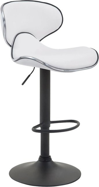 DELUKE Barhocker FAMIR Barstuhl mit Lehne aus Kunstleder in Weiß und Schwarz, B/T/H: 46 x 49 x 88 cm - Bild 1