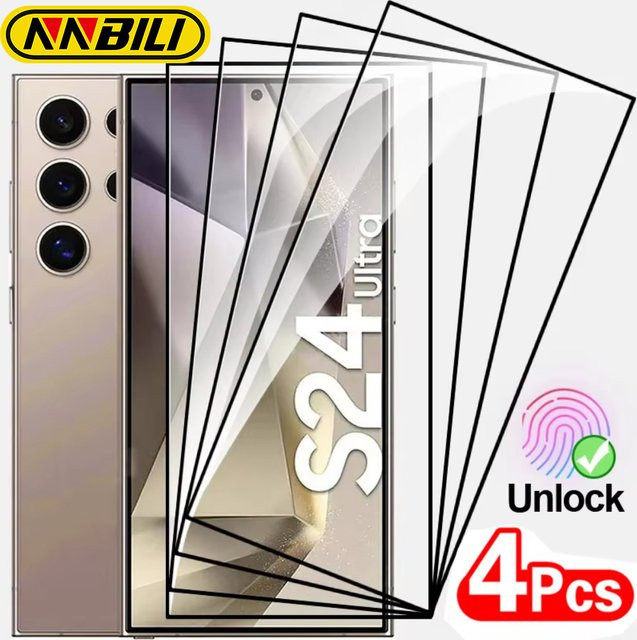 NNBILI 4er Pack Displayschutz aus gehärtetem Glas für Samsung Galaxy S26 S25 S24 S23 S22 S21 Ultra und Plus, transparent - Bild 1