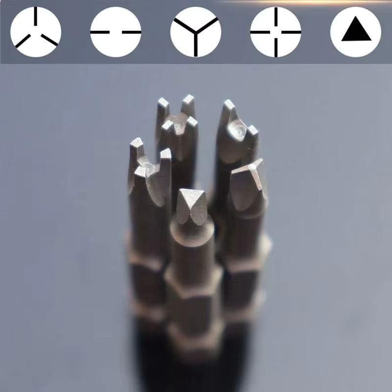Magnetisches Schraubendreher-Bit-Set mit Y-, U-förmigen Dreieck- und Sicherheitsspitzen in Grau und Silber für Reparaturen und Bohrmaschinen-Zubehör - Bild 2