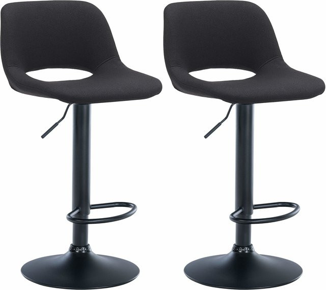 CLP 2er Set Barhocker Camden modern mit Stoff-Bezug in Schwarz - Bild 1