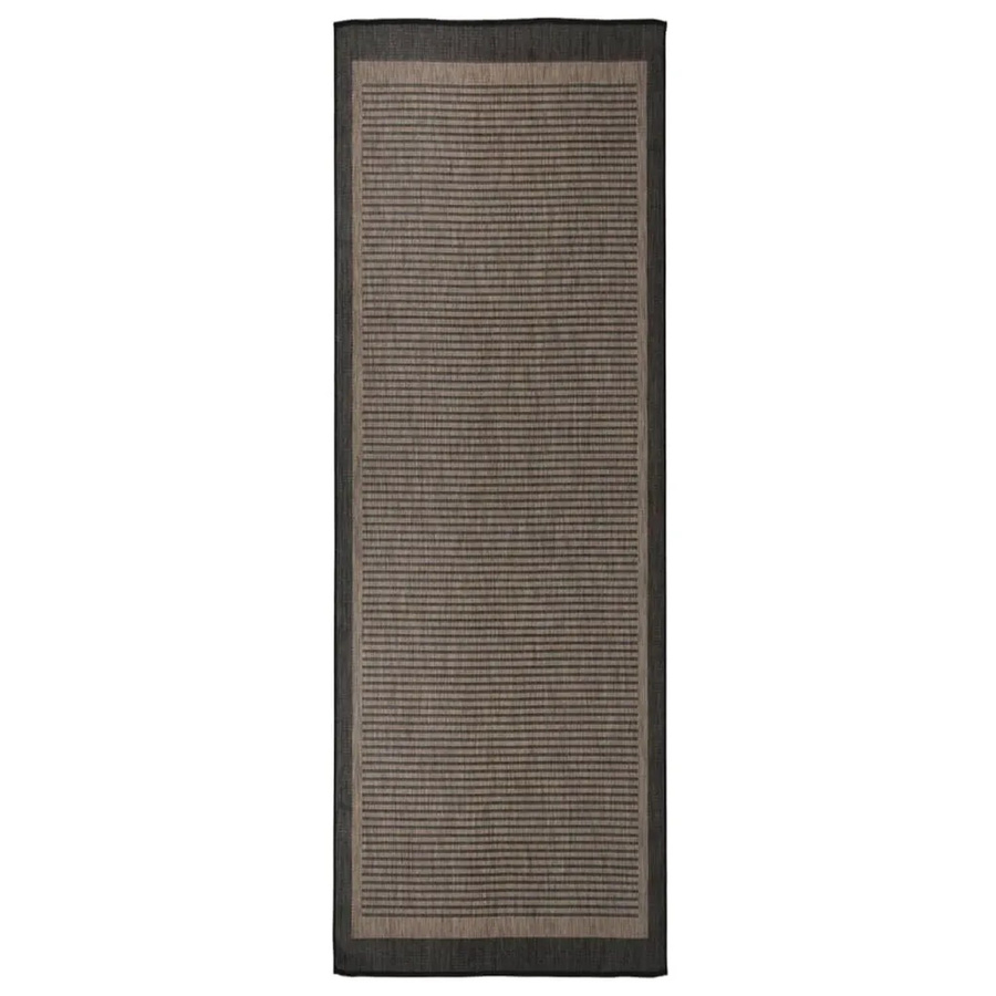 vidaXL Outdoorteppich Flachgewebe aus Polypropylen in Braun, B: 80 cm, L: 250 cm, UV-beständig - Bild 2