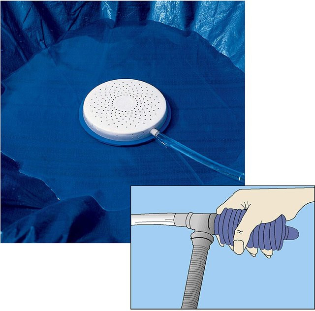 Nicht-elektrisches Siphonpumpen-Set zur Entwässerung von Poolabdeckungen mit robustem Ablaufschlauch für die Winter-Poolwartung - Bild 1