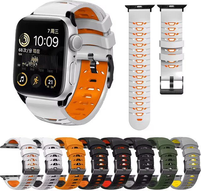 QCTOG Uhrenarmband Silikon, Weiß, Unisex - Bild 1