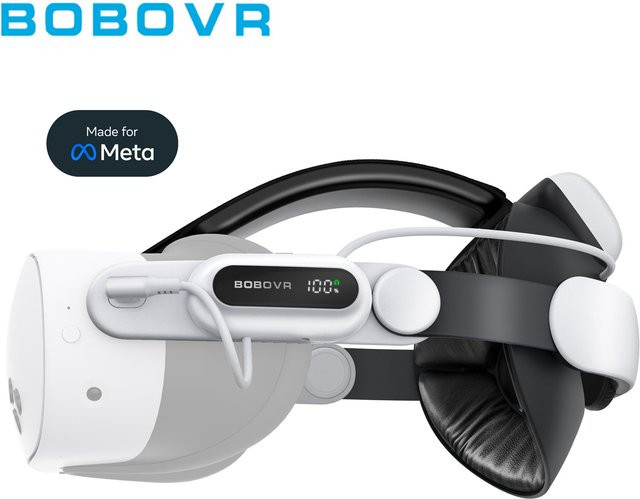 BOBOVR E3 Pro Batteriegurt kompatibel mit Meta Quest 3 und 3S für erweiterte Spielzeit und verbessertes VR-Erlebnis - Bild 1