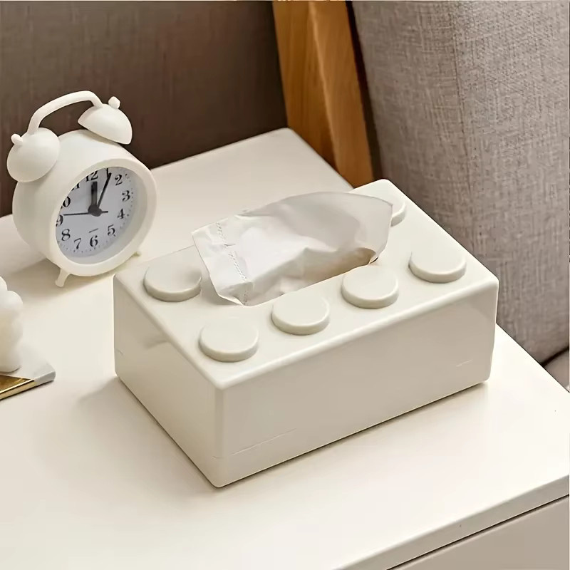 PGY Taschentuchbox im Baustein-Design, grüne Serviettenbox aus Kunststoff für Wohnzimmer und Couchtisch, B: 20,0 cm, H: 8,0 cm, T: 1,0 cm - Bild 5
