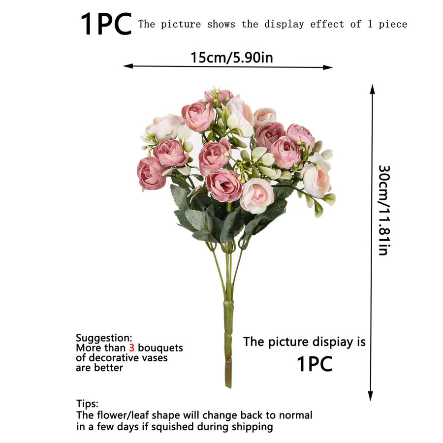 HUALIANQI Seidenrosen als florale Dekoration in Pink und Lila für Hochzeiten, Valentinstag und Muttertag - Bild 1