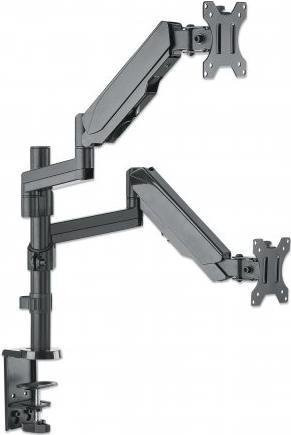 Manhattan Universal Gas Spring Dual Monitor Mount Tischhalterung für 2 LCD-Displays in Schwarz mit VESA 100x100 mm für Bildschirmgrößen von 43,2 bis 81,3 cm - Bild 1