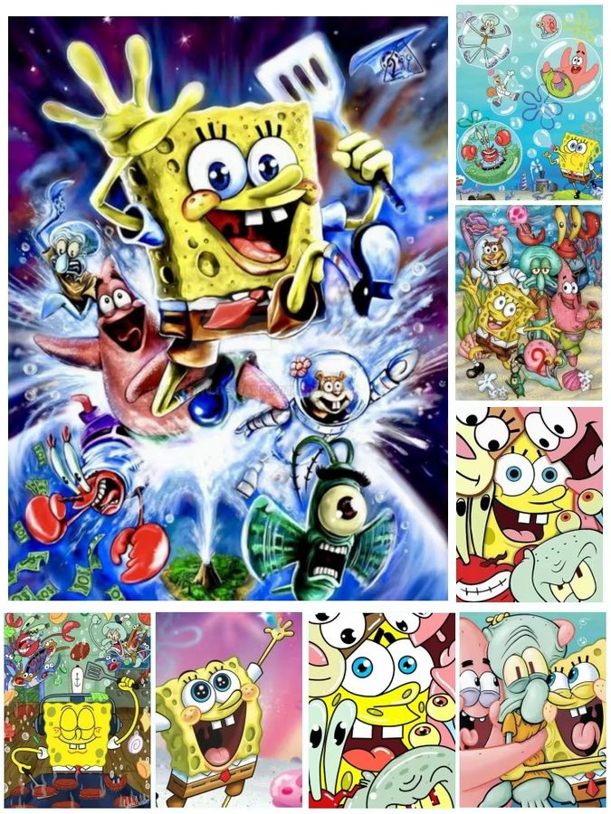 Potdemiel DIY Diamant Malerei Set SpongeBob Schwammkopf Mosaik Kit Multicolor für Kinder - Bild 3
