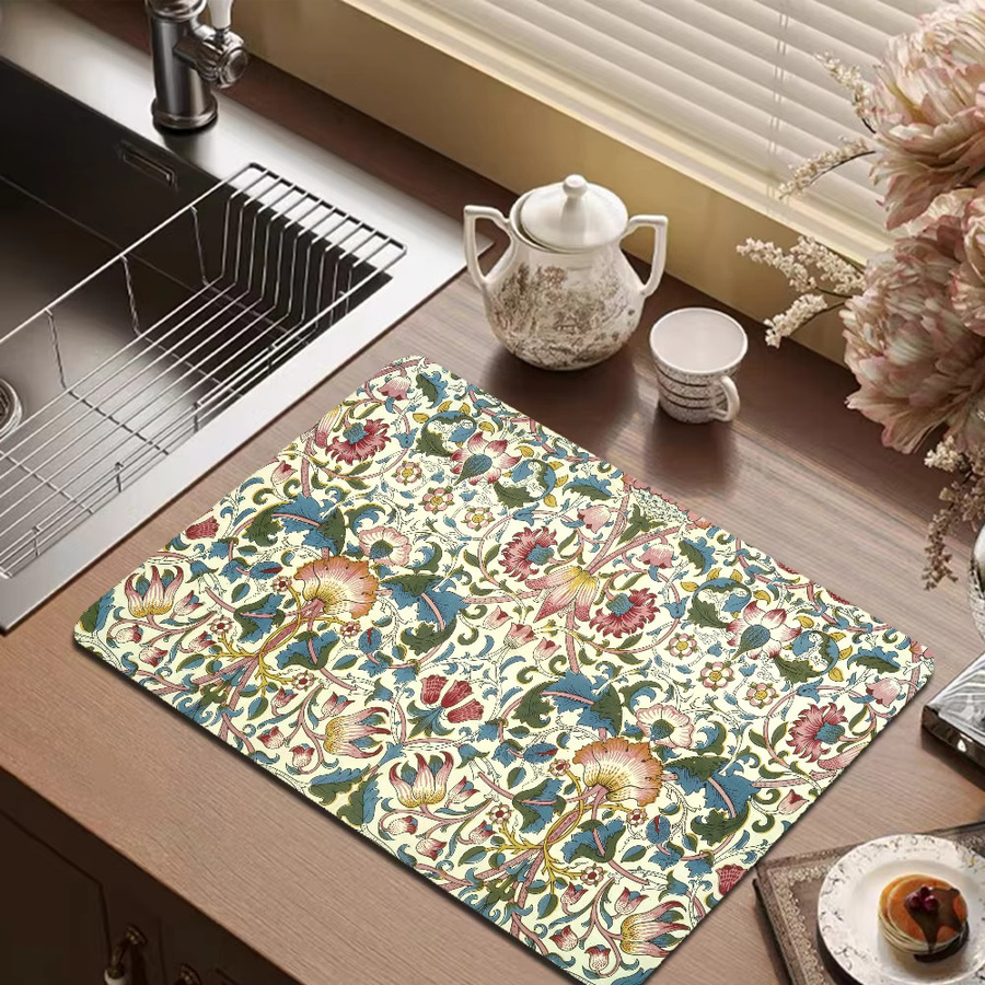 William Morris Saugfähige Abtropfmatte in Multicolour für Arbeitsplatte und Geschirr - Bild 3