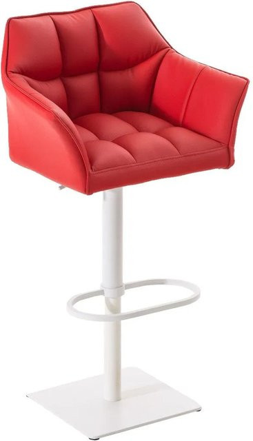 DELUKE Barhocker SIHAR in Rot mit Kunstleder, höhenverstellbar, drehbar und mit Lehne, B/T/H: 64 x 45 x 88 cm - Bild 1