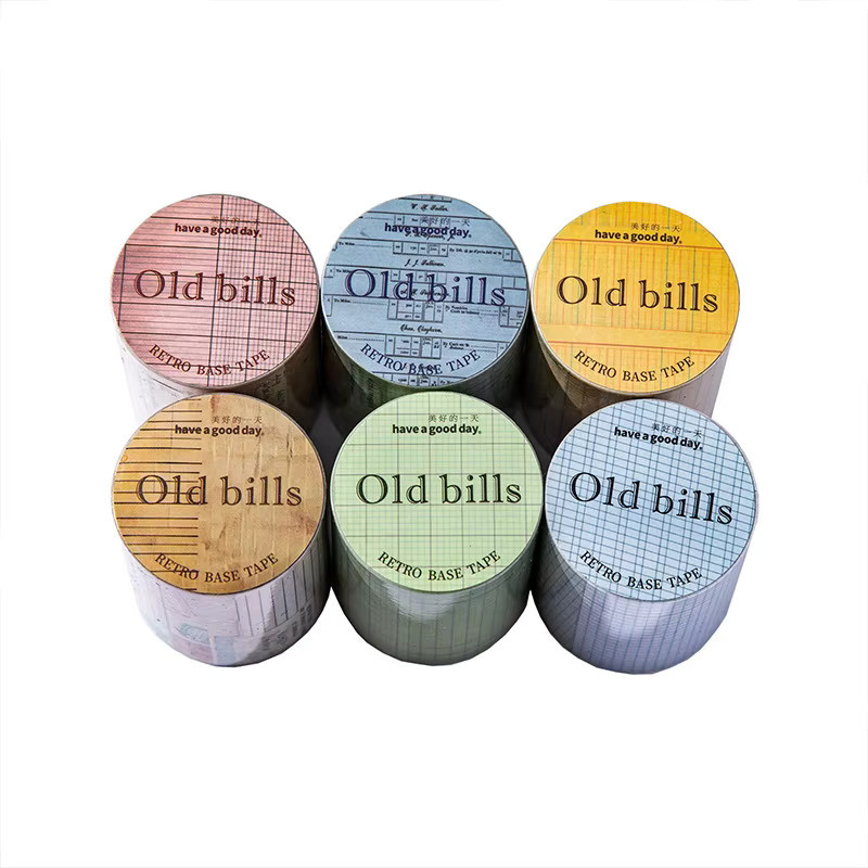 Selbstklebendes Washi Tape mit Retro-Ticket- und Quittungsmotiven in Multicolour, 1 Rolle, Breite: 5 cm, Länge: 200 cm - Bild 3