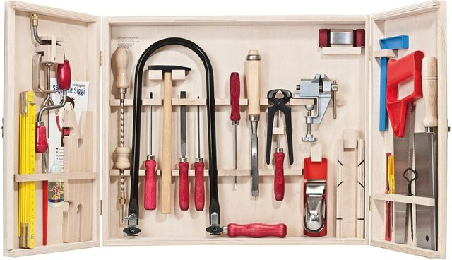 PEBARO Profi-Laubsägeschrank in Multicolour mit 33 Teilen - Bild 1