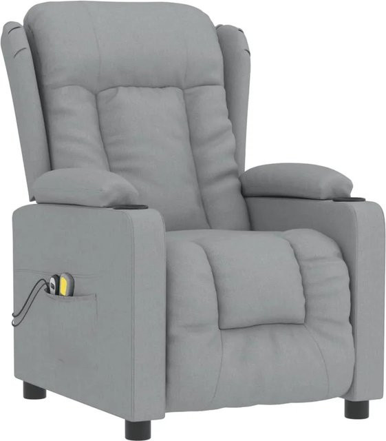 vidaXL Massagesessel Elektrisch Hellgrau Stoff Modell 24 B/T/H: 99,5 x 136,5 x 48 cm - Bild 1
