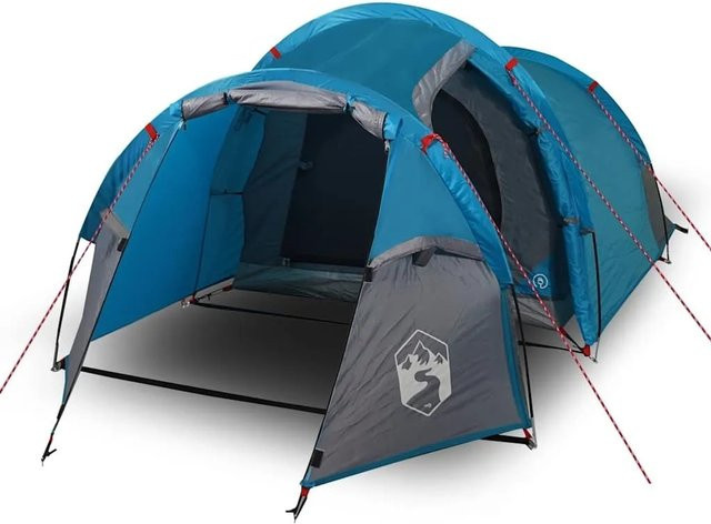 Furnicato Campingzelt Tunnelzelt Blau B/T/H: 205 x 120 x 96 cm - Bild 1